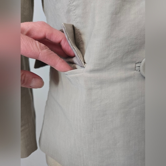 Teenflo Beige Linen Jacket. Size 4 - Picture 4 of 12